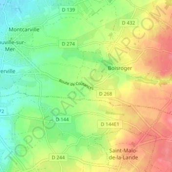 Mapa topográfico Village aux Gras, altitud, relieve