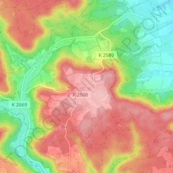 Mapa topográfico Sittenhardt, altitud, relieve