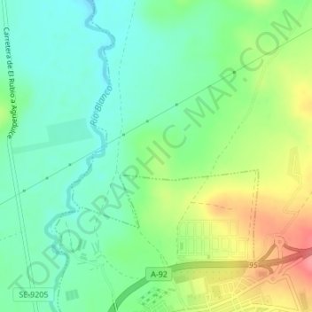Mapa topográfico Carabinera, altitud, relieve