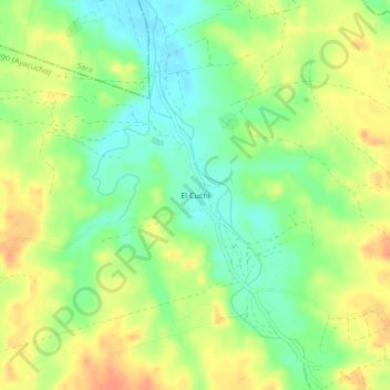 Mapa topográfico El Cuchi, altitud, relieve