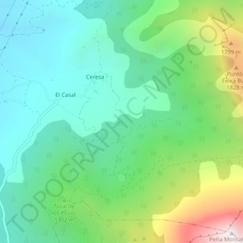Mapa topográfico Camporroyo, altitud, relieve