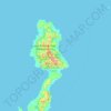 Mapa topográfico Kepulauan Talaud, altitud, relieve