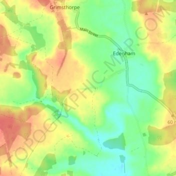 Mapa topográfico Scottlethorpe, altitud, relieve