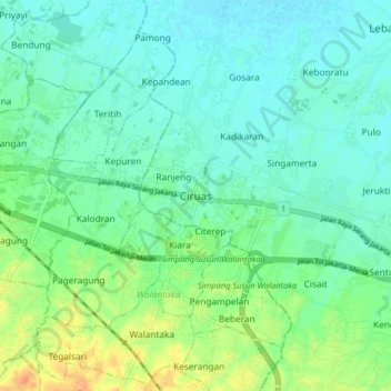Mapa topográfico Ciruas, altitud, relieve