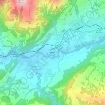 Mapa topográfico Le Pré, altitud, relieve