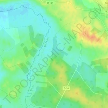 Mapa topográfico La Plaine, altitud, relieve