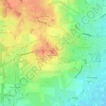 Mapa topográfico Kuiperberg, altitud, relieve