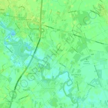 Mapa topográfico Cendon, altitud, relieve