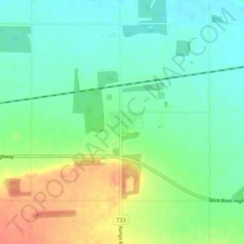 Mapa topográfico Wanham, altitud, relieve