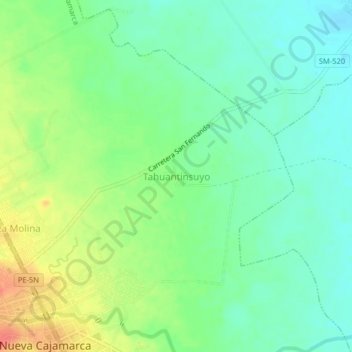 Mapa topográfico Tahuantinsuyo, altitud, relieve