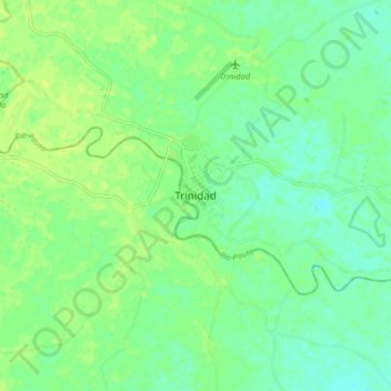 Mapa topográfico Trinidad, altitud, relieve