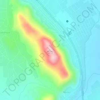 Mapa topográfico Moroke, altitud, relieve