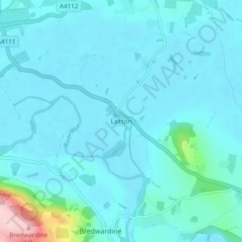 Mapa topográfico Letton, altitud, relieve