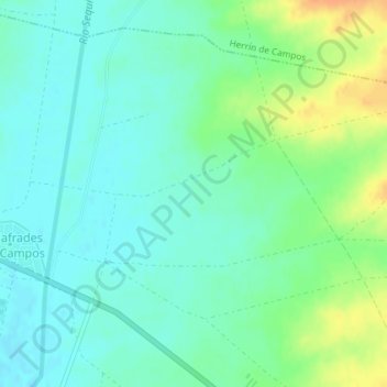 Mapa topográfico Los Gatos, altitud, relieve