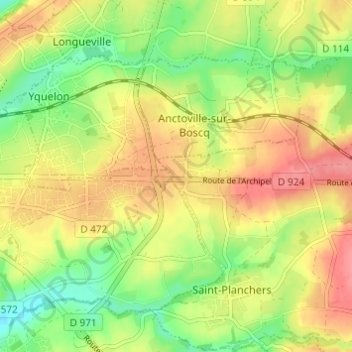 Mapa topográfico Le Noyer, altitud, relieve