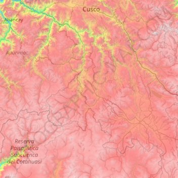 Mapa topográfico Province of Chumbivilcas, altitud, relieve