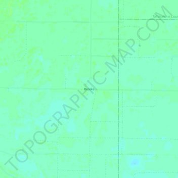 Mapa topográfico Brooks, altitud, relieve