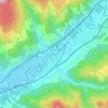 Mapa topográfico Pichlwang, altitud, relieve