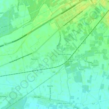 Mapa topográfico Locara, altitud, relieve
