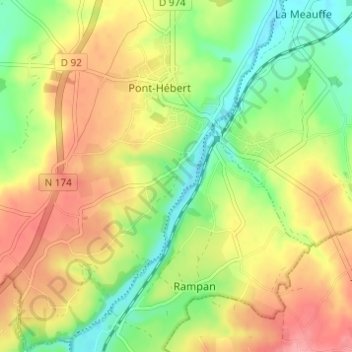 Mapa topográfico La Bessinière, altitud, relieve