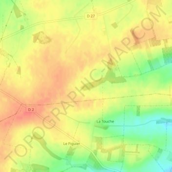 Mapa topográfico Le Buisson Long, altitud, relieve