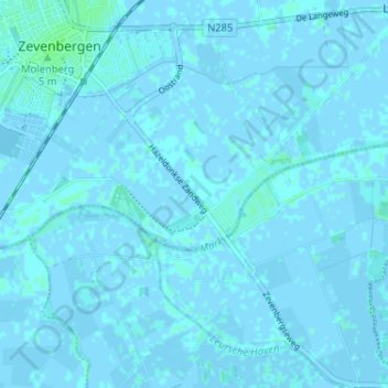 Mapa topográfico Hazeldonk, altitud, relieve