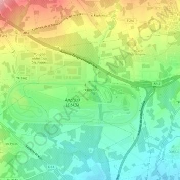 Mapa topográfico l'Albornar, altitud, relieve