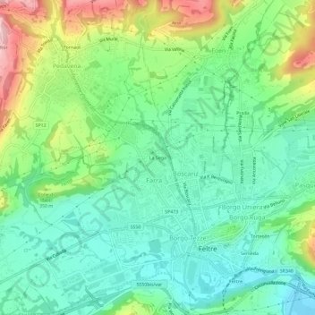 Mapa topográfico La Sega, altitud, relieve