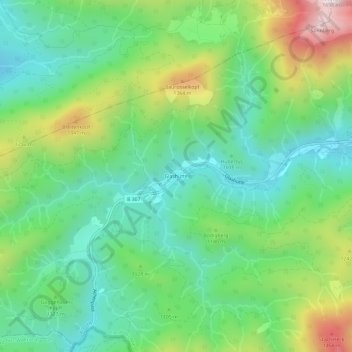 Mapa topográfico Glashütte, altitud, relieve