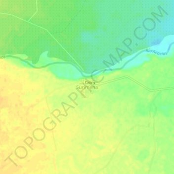 Mapa topográfico Surimena, altitud, relieve
