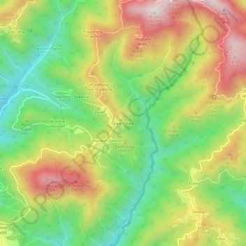 Mapa topográfico Scale / Skale, altitud, relieve