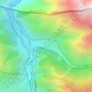 Mapa topográfico Darial Gorge, altitud, relieve