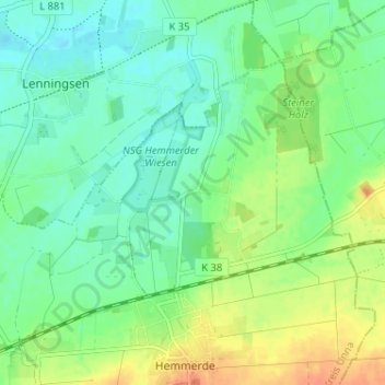 Mapa topográfico Klei, altitud, relieve