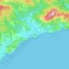 Mapa topográfico Lloret de Mar, altitud, relieve