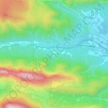 Mapa topográfico Villeraze, altitud, relieve