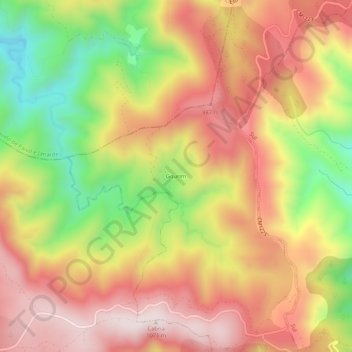 Mapa topográfico Gourim, altitud, relieve