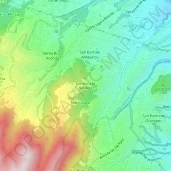 Mapa topográfico Camino a la Bandera, altitud, relieve