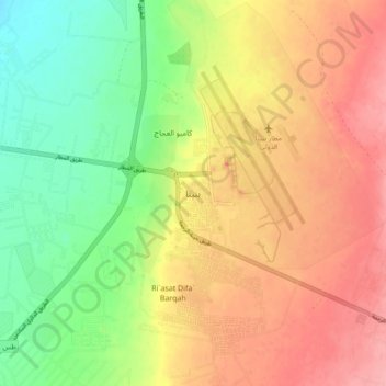 Mapa topográfico بنينا, altitud, relieve