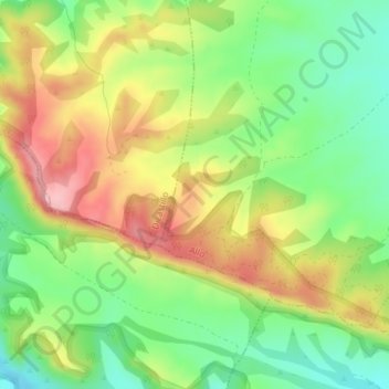 Mapa topográfico Altos de Jalisco, altitud, relieve