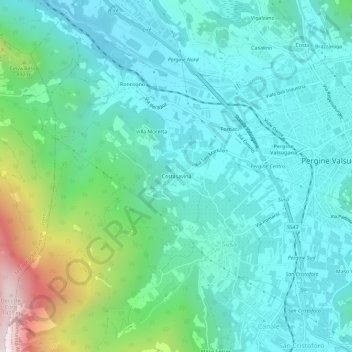 Mapa topográfico Costasavina, altitud, relieve