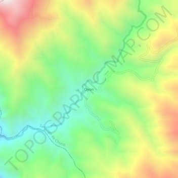 Mapa topográfico Oyon, altitud, relieve