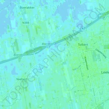 Mapa topográfico De Holm, altitud, relieve