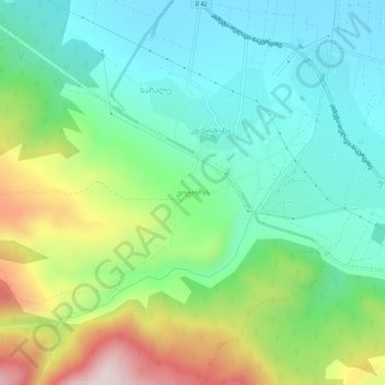 Mapa topográfico Kojori, altitud, relieve