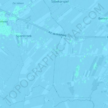 Mapa topográfico Wadway, altitud, relieve