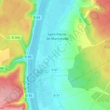 Mapa topográfico La Marguerite, altitud, relieve