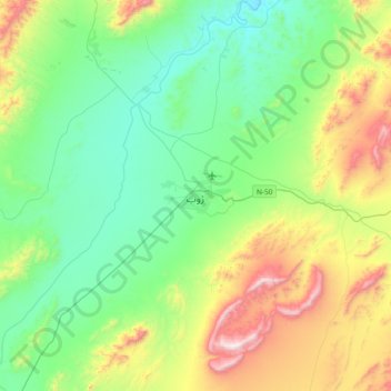 Mapa topográfico Zhob, altitud, relieve