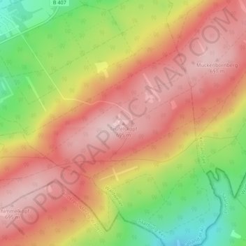 Mapa topográfico Teufelskopf, altitud, relieve