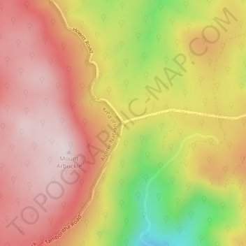 Mapa topográfico Arbuckle Junction, altitud, relieve