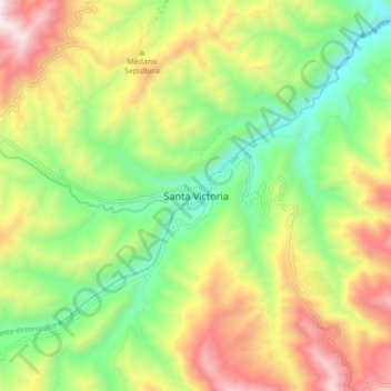 Mapa topográfico Santa Victoria, altitud, relieve