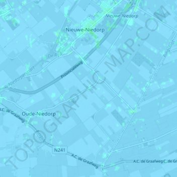 Mapa topográfico Terdiek, altitud, relieve